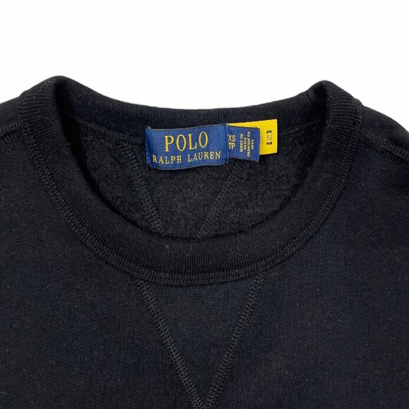 Polo Ralph Laure 67 Raised Felt Logo Black Pullover Sweatshirt Men's XS X-Small - Picture 3 of 7